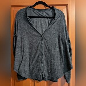 Outdoor Voices Charcoal Button-Down Shirt